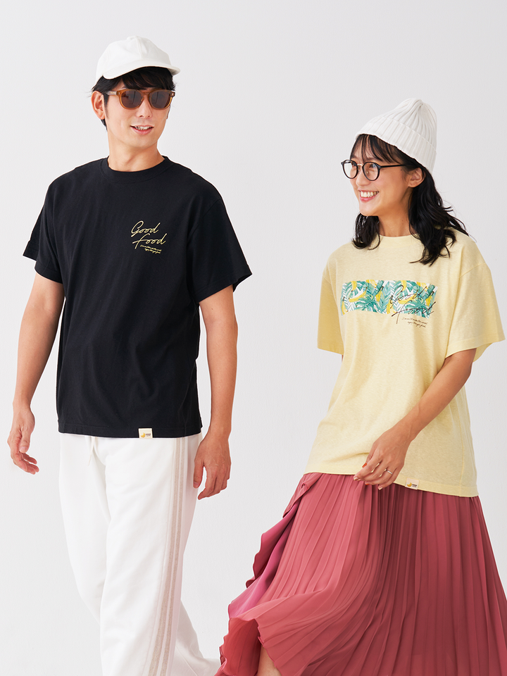 GOOD FOOD COLLAR PRINT CURSIVE T SHIRT [GF014]